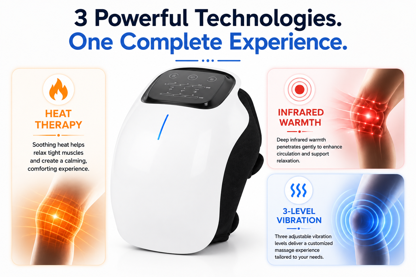 KneeRelief™ Pro | Heated Infrared & Vibration Knee Massager