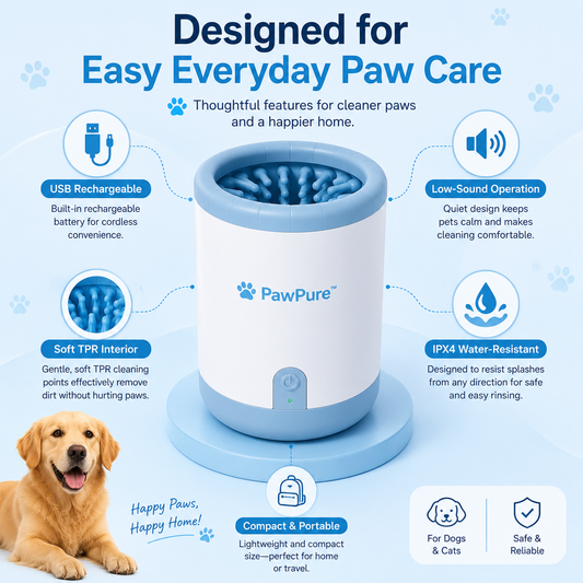 PawPure™ – Electric Pet Paw Washer & Automatic Paw Cleaner