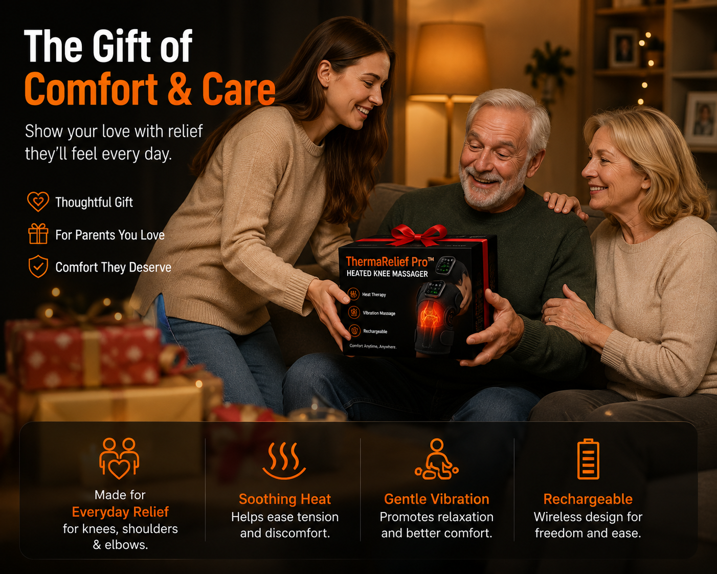 ThermaRelief Pro™ Heated Massager for Knees, Shoulders & Elbows
