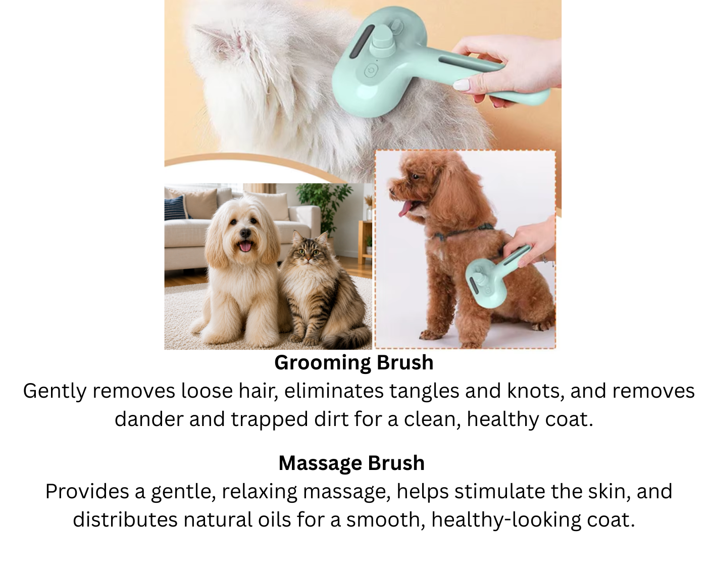 VapoBrush™ 3-in-1 Steam Pet Grooming Comb