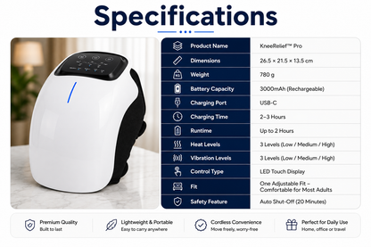 KneeRelief™ Pro | Heated Infrared & Vibration Knee Massager