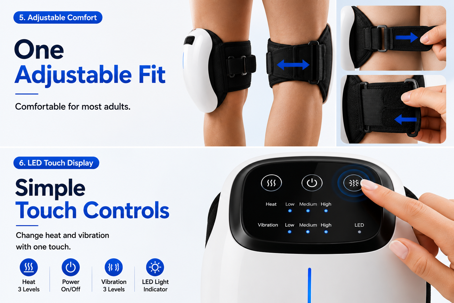 KneeRelief™ Pro | Heated Infrared & Vibration Knee Massager