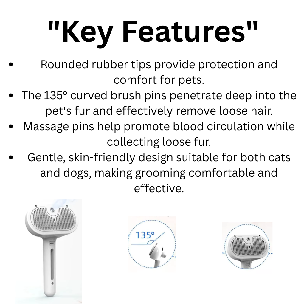 VapoBrush™ 3-in-1 Steam Pet Grooming Comb