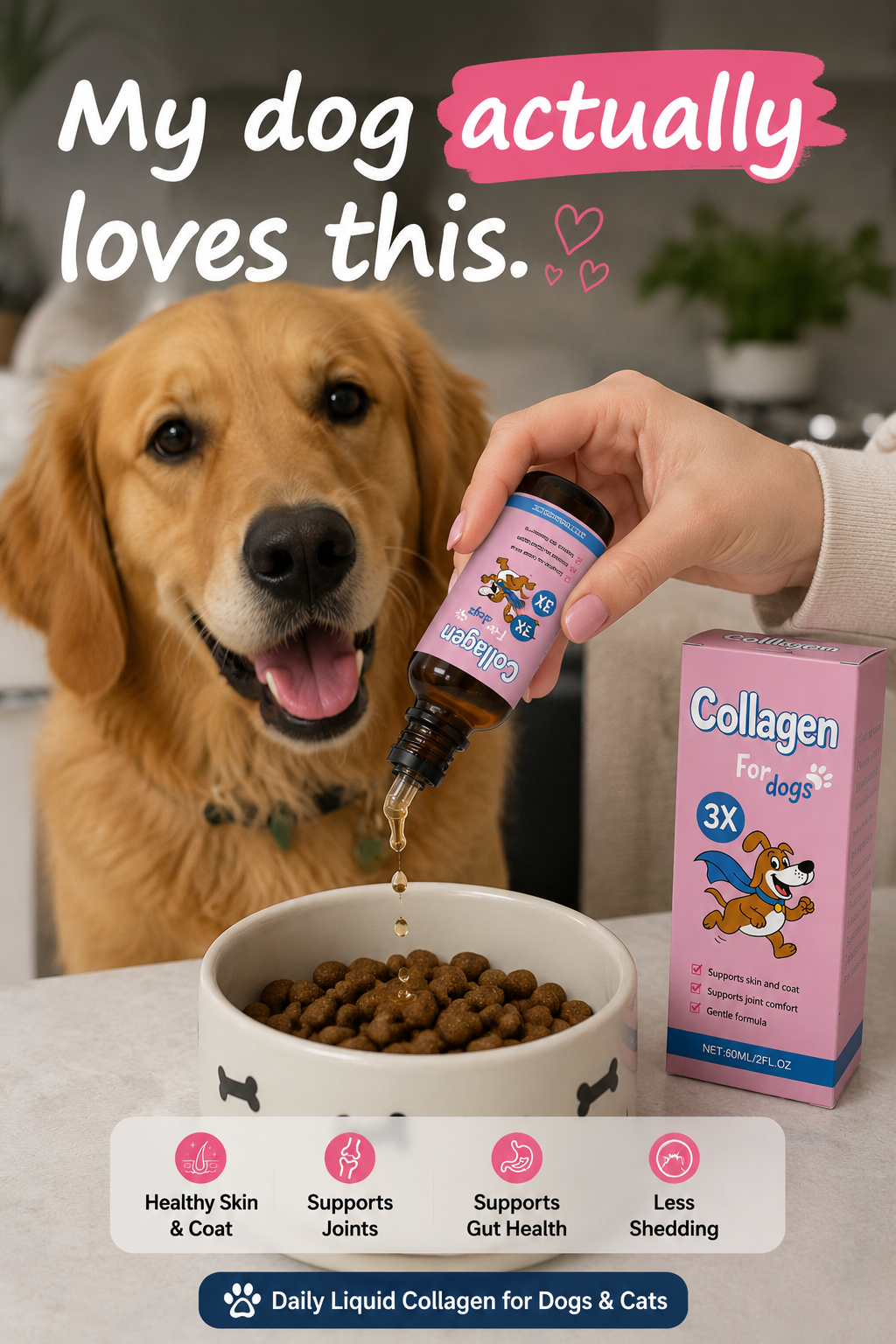 Liquid Collagen Drops for Dogs & Cats – Suitable for All Breeds & Ages