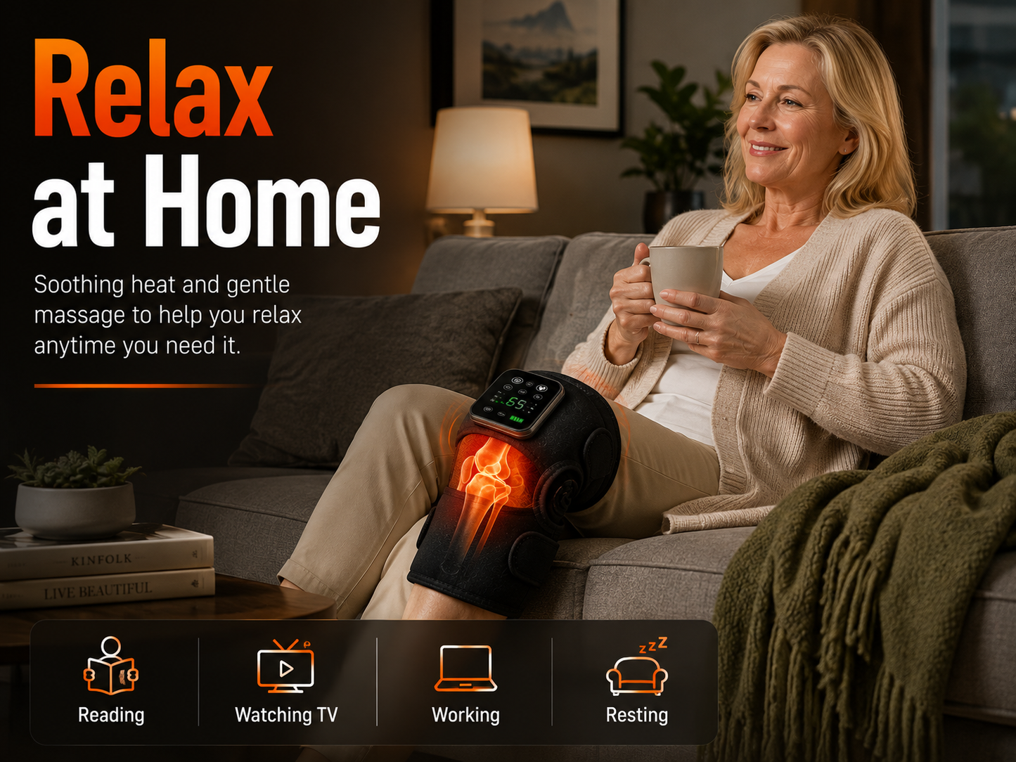 ThermaRelief Pro™ Heated Massager for Knees, Shoulders & Elbows