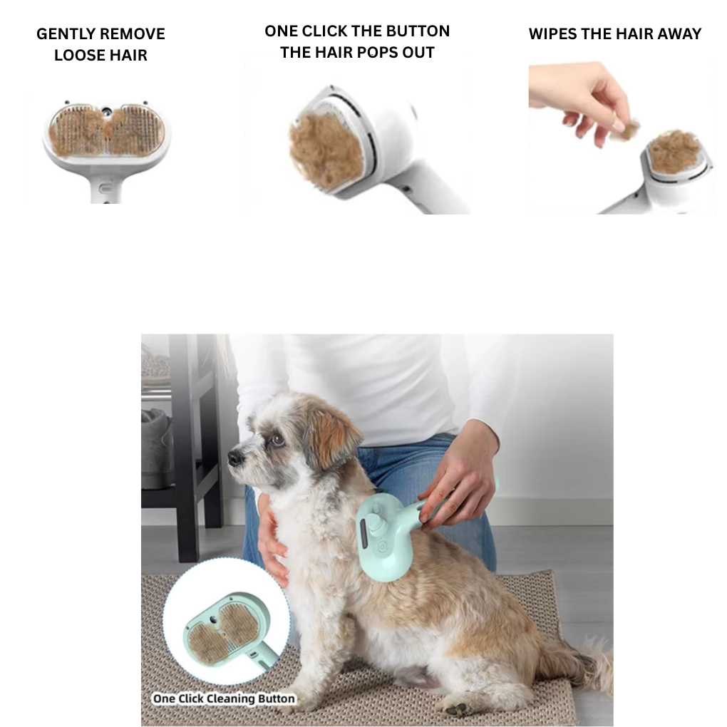 VapoBrush™ 3-in-1 Steam Pet Grooming Comb