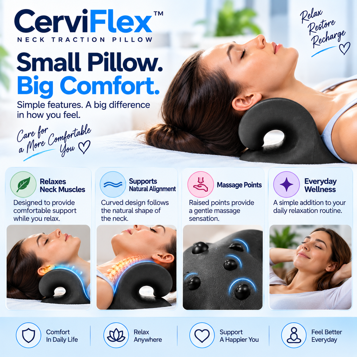 CerviFlex™ Neck Traction & Relaxation Pillow