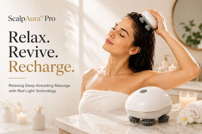 ScalpAura™ Pro | Electric Red Light Scalp Massager for Hair Care & Relaxation