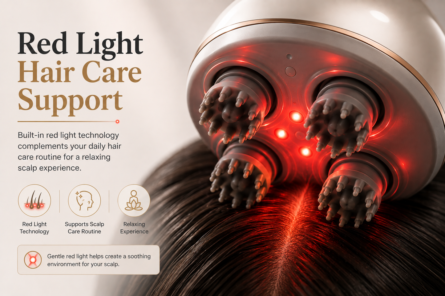 ScalpAura™ Pro | Electric Red Light Scalp Massager for Hair Care & Relaxation