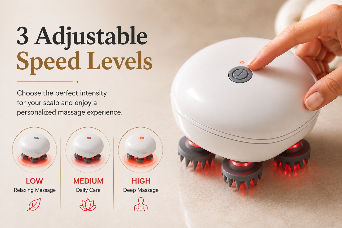ScalpAura™ Pro | Electric Red Light Scalp Massager for Hair Care & Relaxation