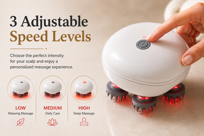 ScalpAura™ Pro | Electric Red Light Scalp Massager for Hair Care & Relaxation