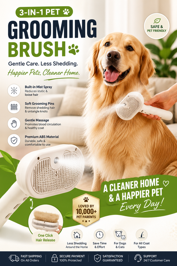 VapoBrush™ 3-in-1 Steam Pet Grooming Comb