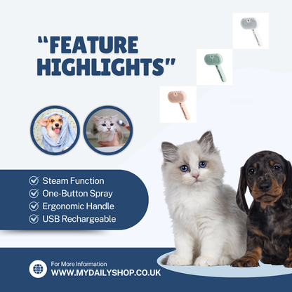 VapoBrush™ 3-in-1 Steam Pet Grooming Comb